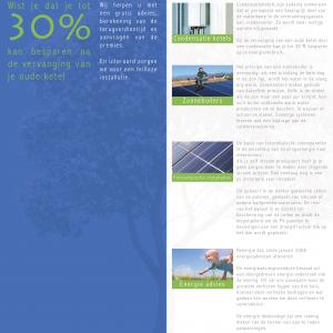 Folder Renergie - fotovoltaïse zonnepalenel, CV haarden, Zonnerboilers, Energie advies